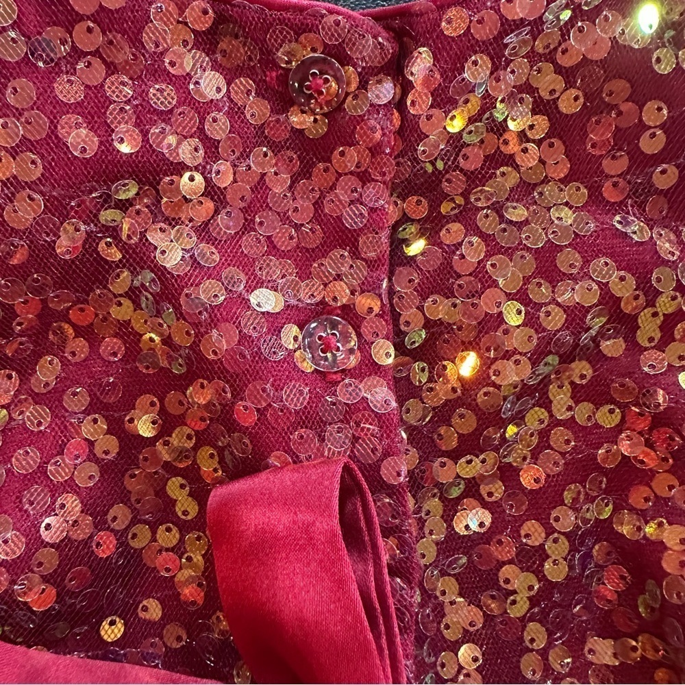 Red Sequin Tulle Dress Party Recital Christmas Sz 5T by Bluberi Boulevard - Picture 3 of 12
